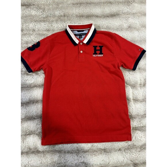 Tommy Hilfiger Shirt Boys Large Pull Over Polo Type Shirt L(16/18) - Picture 1 of 8